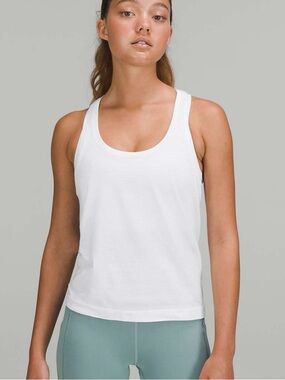 Lululemon White Waist Length Swiftly Tank Top Size 8